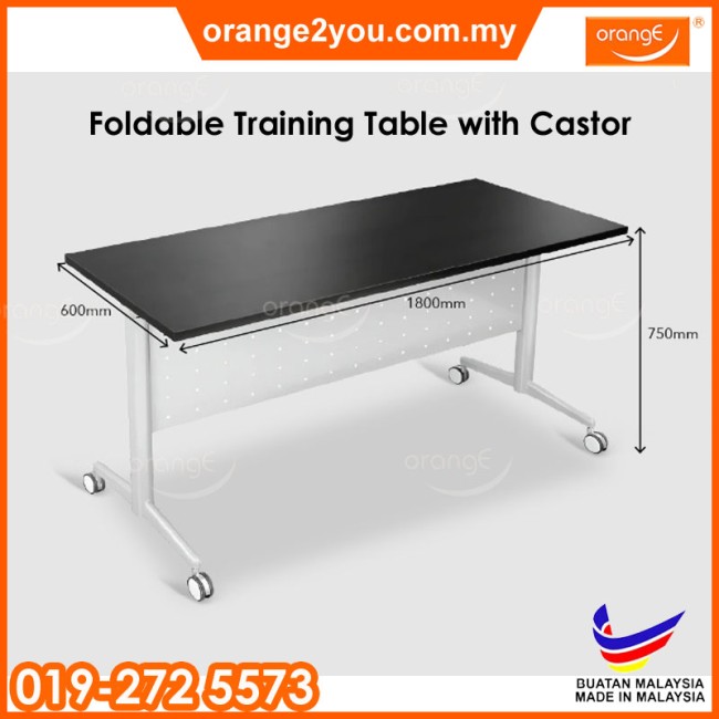HQF 620 - 6'  x 2' Flip Top Foldable Training Table | Folding Table with Castor